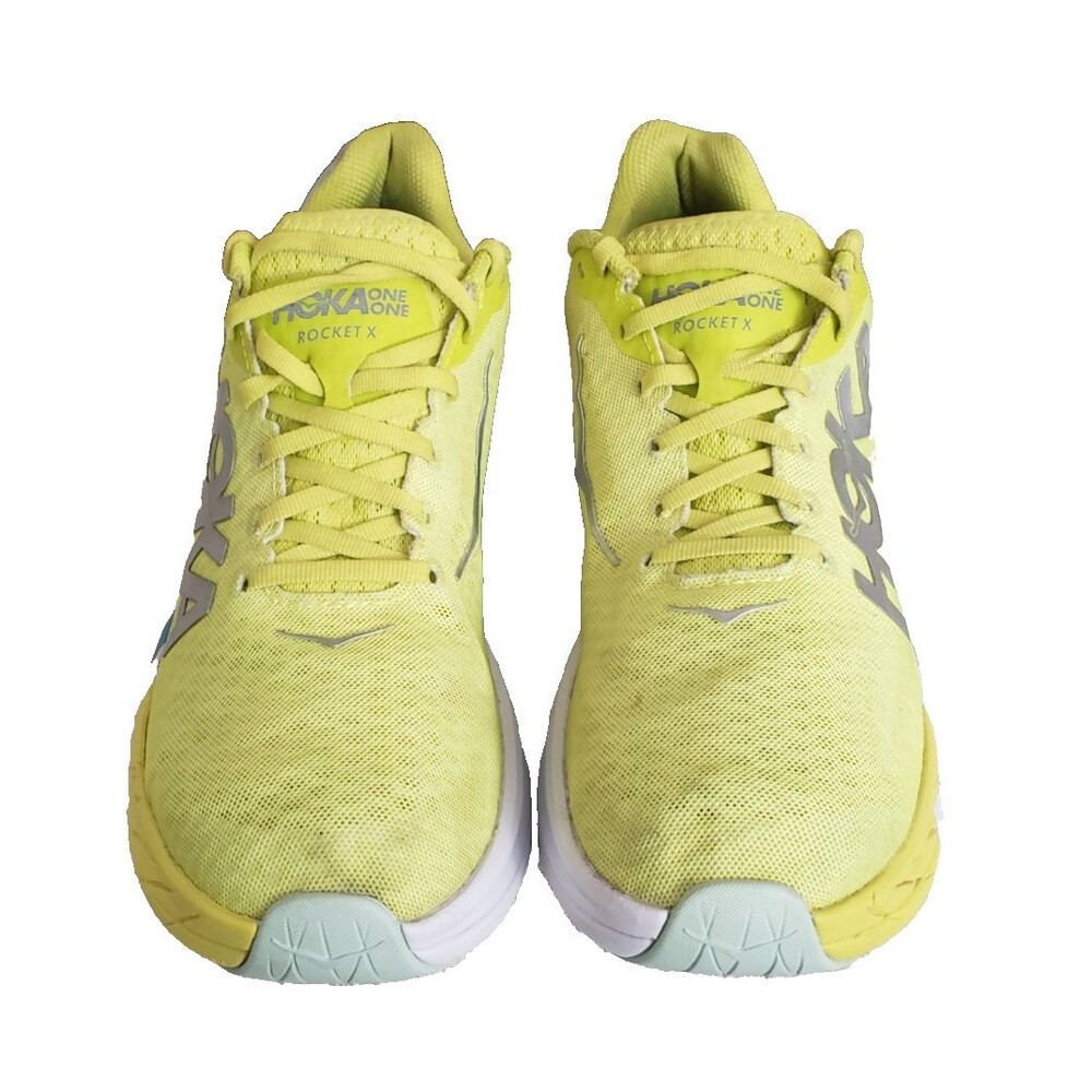 Hoka One One U Rocket X Men's Sz 11 Women's Sz 12 Green Yellow 1113532 BGEPR - Picture 4 of 11